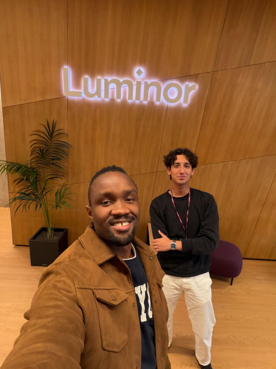 Two Academy members at the Luminor Bank office